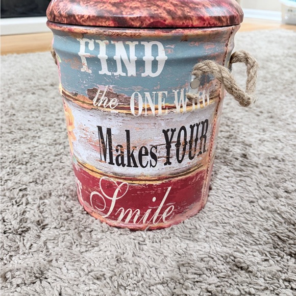 Rustic Multicolor Decorative Bucket - Picture 2 of 5
